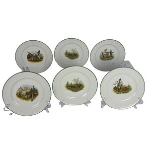 Seltmann Weiden Set of 6 Game Hunting Salad Plates 7 5/8 In Bavaria West Germany